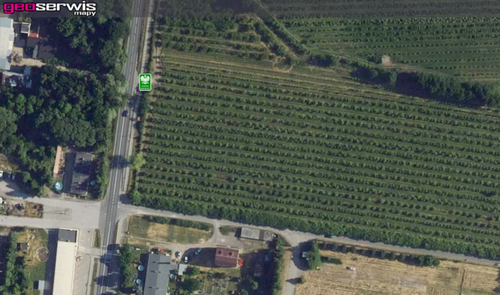 Mapa z Geoportalu — lokalizacja Kamienia ze Stopki
